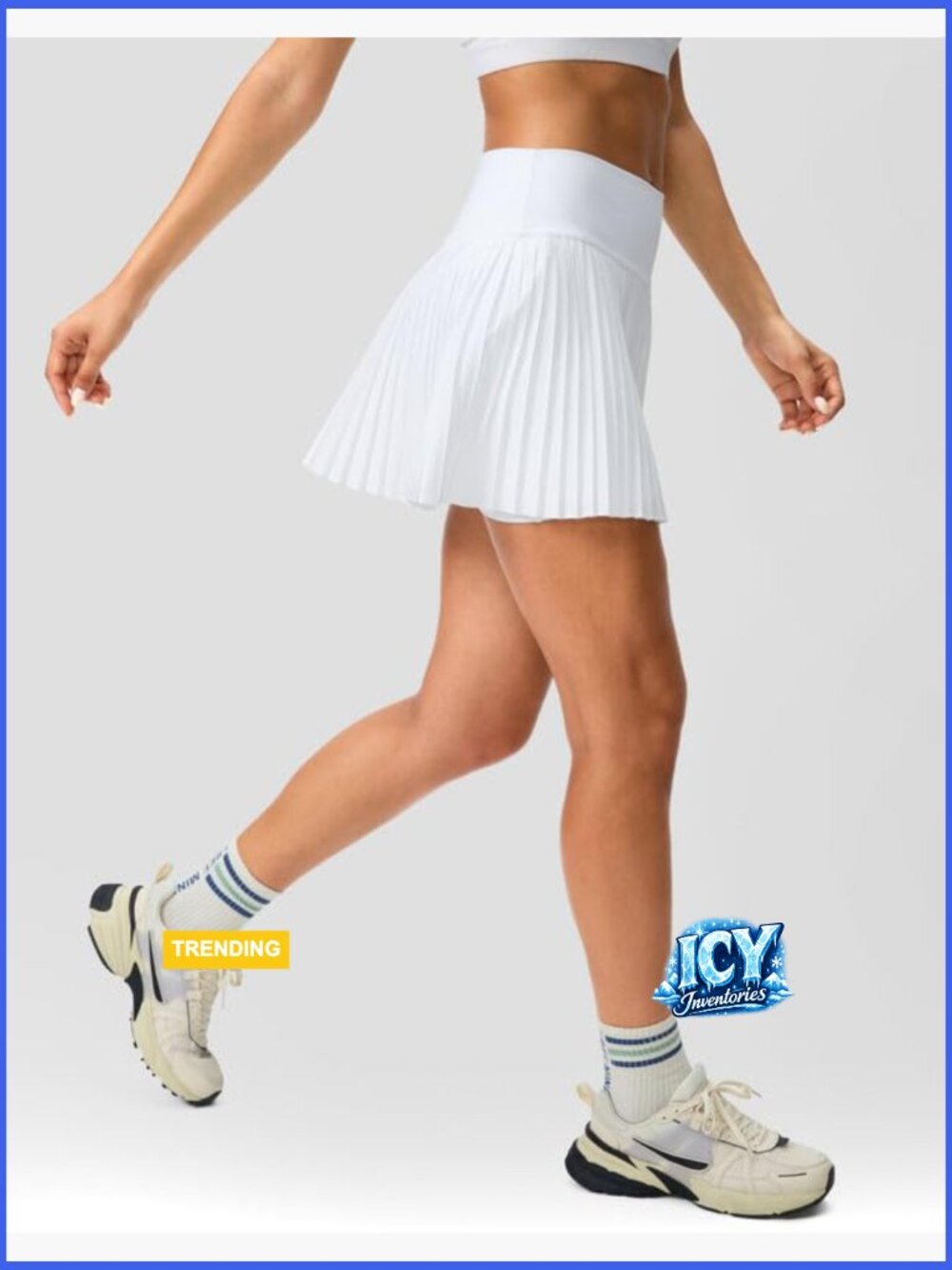 Pleated Tennis Skirt with Pockets High Waisted Athletic Skort - Picture 3 of 7